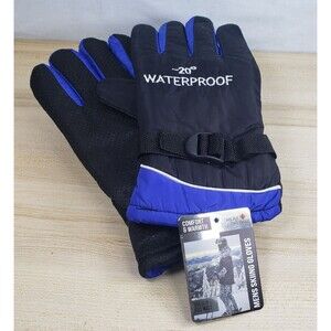 Heat Trendz Mens OSFM Dark Blue Black Comfort Warmth Winter Skiing Gloves